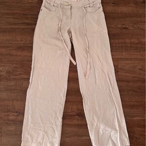 Women's Cream Linen Pants